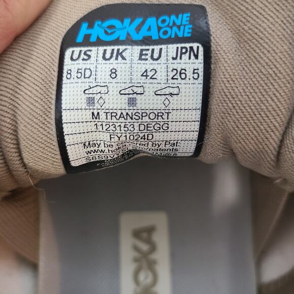 Hoka Transport Sneaker Men's Size 8.5 Lifestyle Shoe Dune/Eggnog Taupe - Picture 4 of 10